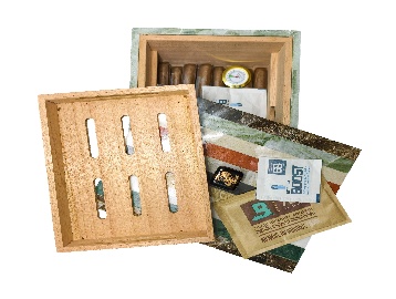 Striped stone-look cigar box — 2