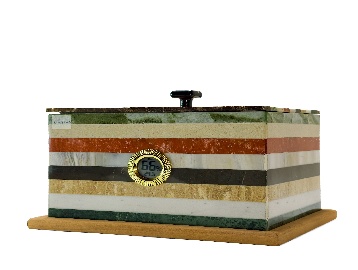 Striped stone-look cigar box — 4