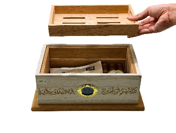 Ivory stone-look cigar box — 4
