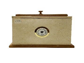 Wood-lid stone-look cigar box — 2