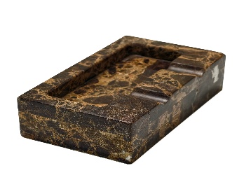 Brown veined rectangular ashtray