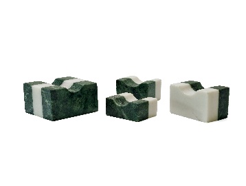 Green-and-white stone accessory set