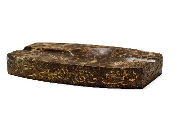 Brown mottled elongated ashtray