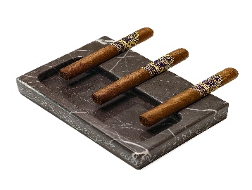 Dark rectangular multi-rest ashtray — 2