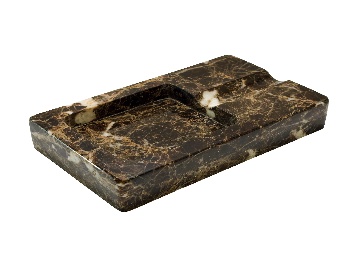 Brown stone-look single-rest ashtray