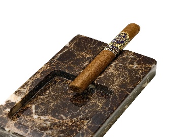 Brown stone-look single-rest ashtray — 2
