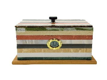 Striped stone-look cigar box